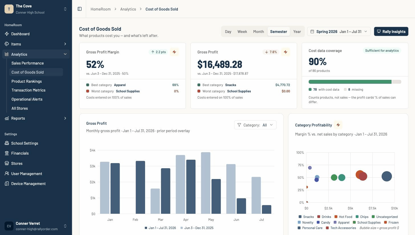 Tap the bolt and the explainer slides in: what the metric is, why it matters, a worked example.