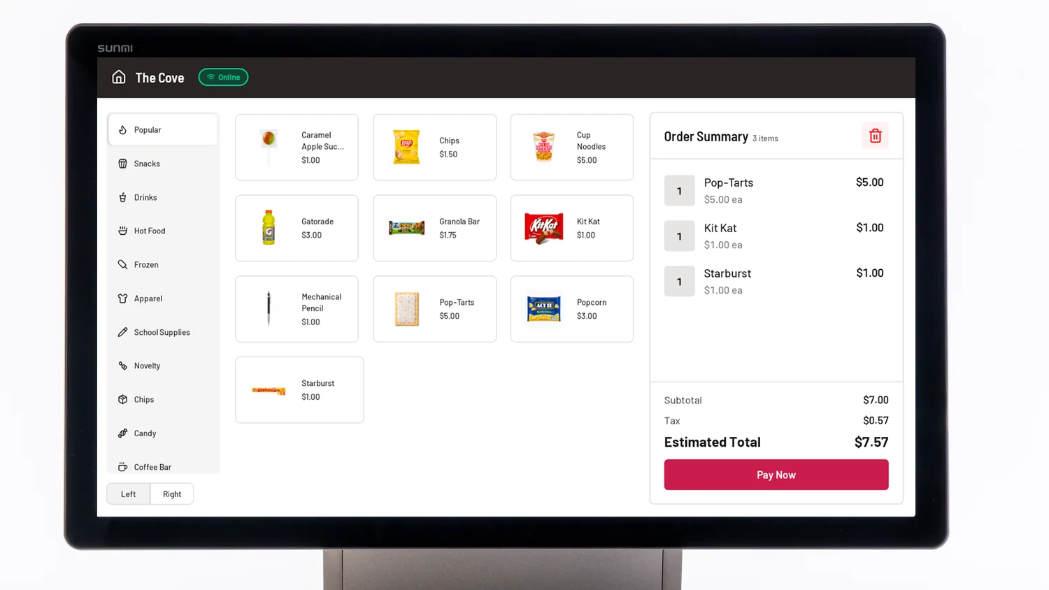 RallyOrder Pro point-of-sale running the checkout